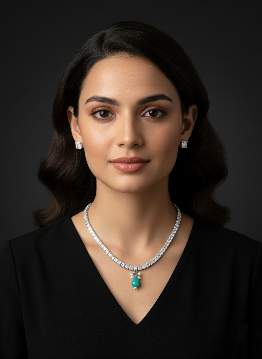 Aqua Sparkle Necklace Set