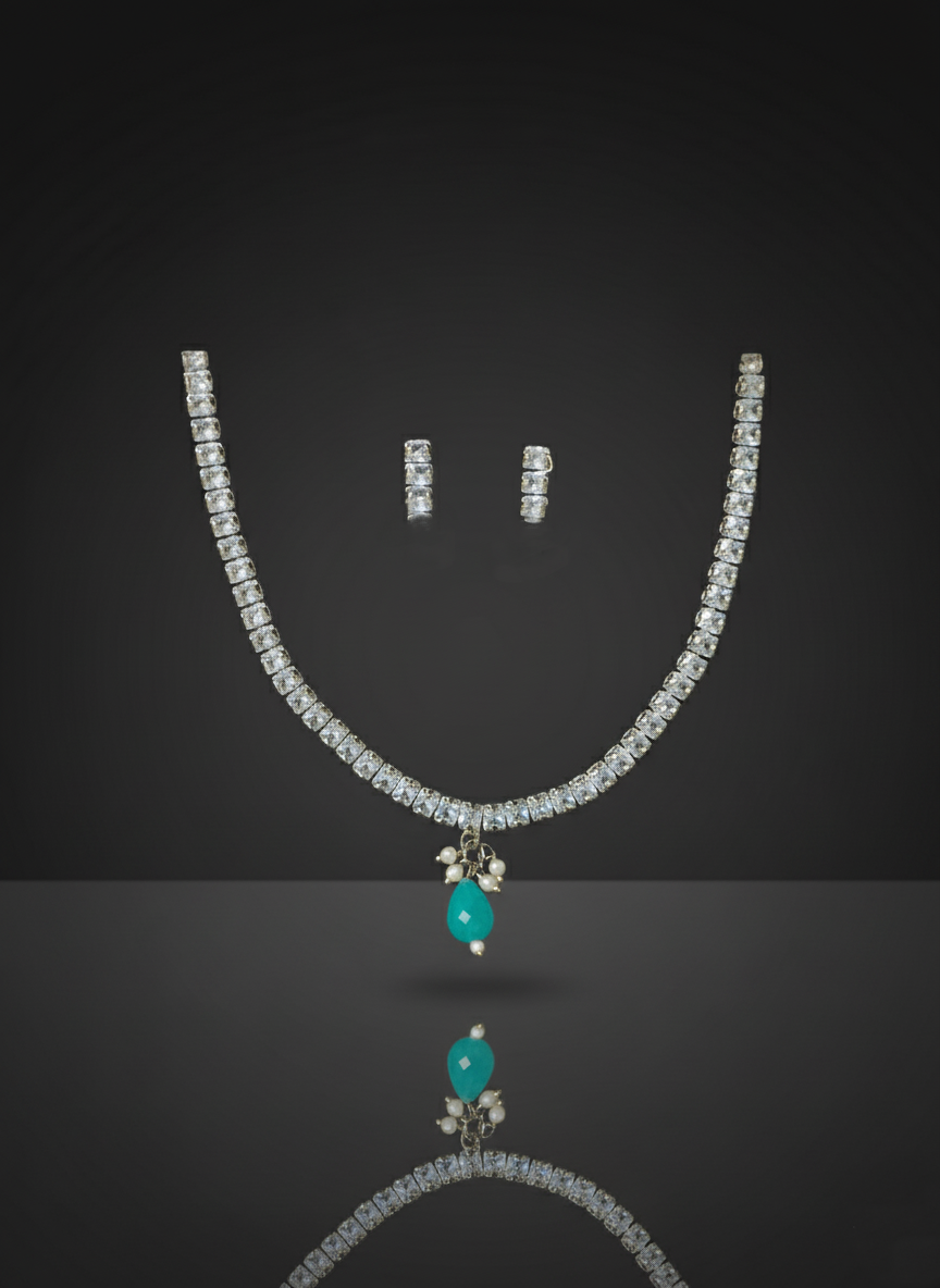 Aqua Sparkle Necklace Set