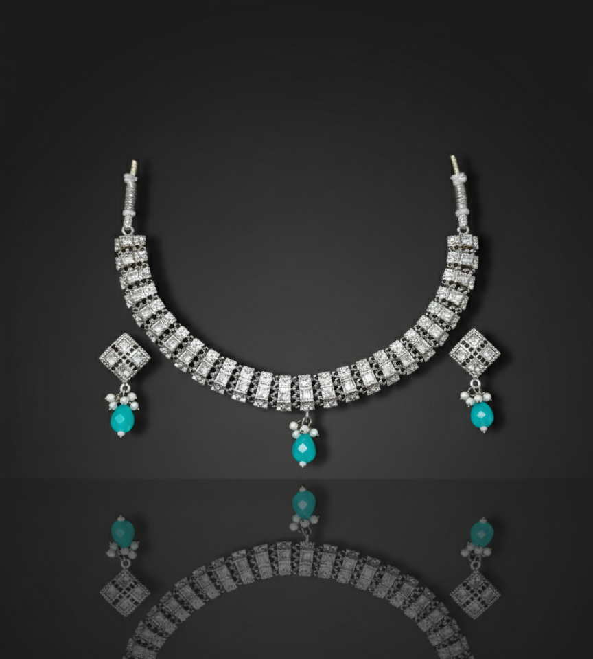 Aqua Shine CZ Necklace Set