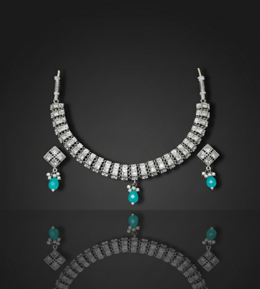 Aqua Shine CZ Necklace Set
